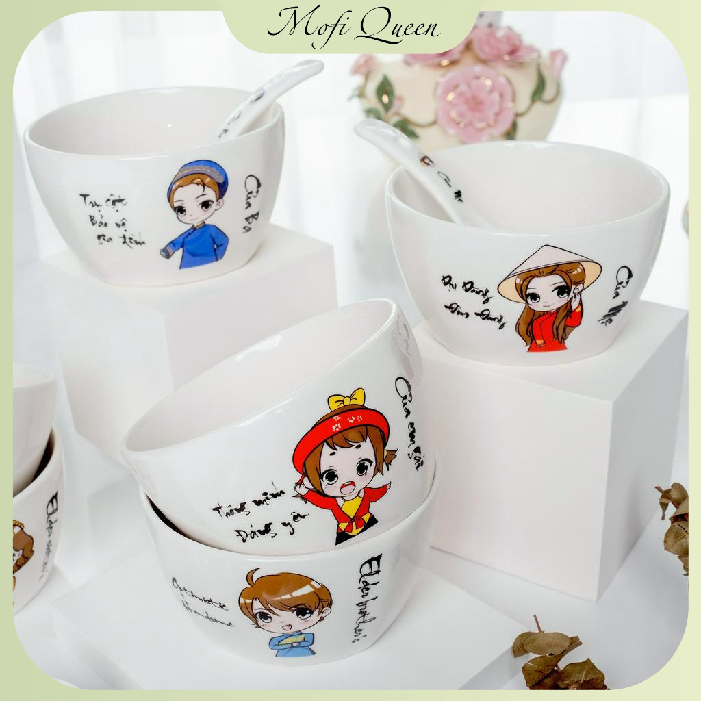 Bộ chén dĩa, Bộ bát đĩa  gia đình đựng thức ăn cả gia đình siêu dể thương, QUÀ TẶNG GIA ĐÌNH Ý NGHĨA