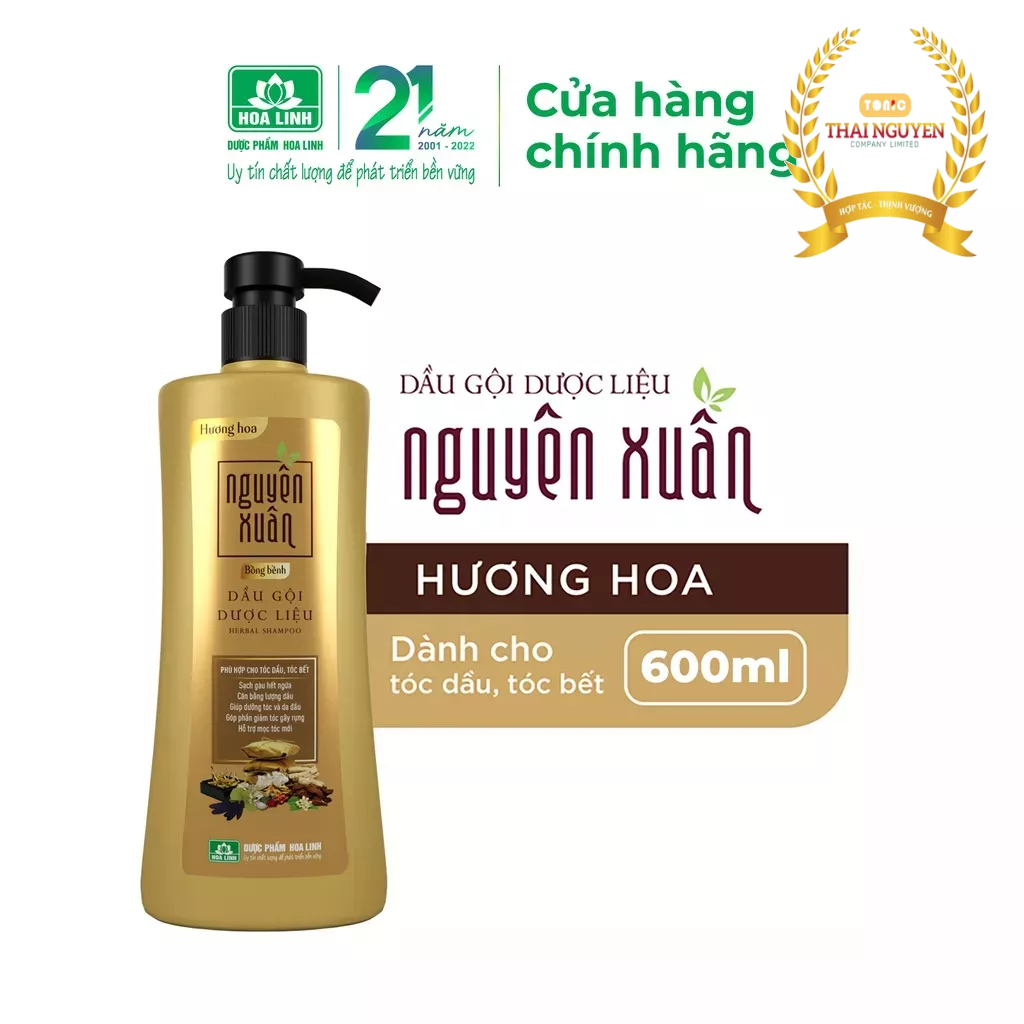 Dầu Gội Dược Liệu Nguyên Xuân Bồng Bềnh 600ml - Dành Cho Da Đầu Dầu Bết.(Khuyến mại thêm 10% thể tích giá không đổi