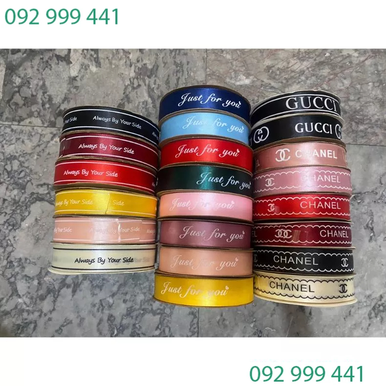 Ruy băng chữ 2.5cm - Ruy băng làm nơ, gói hoa