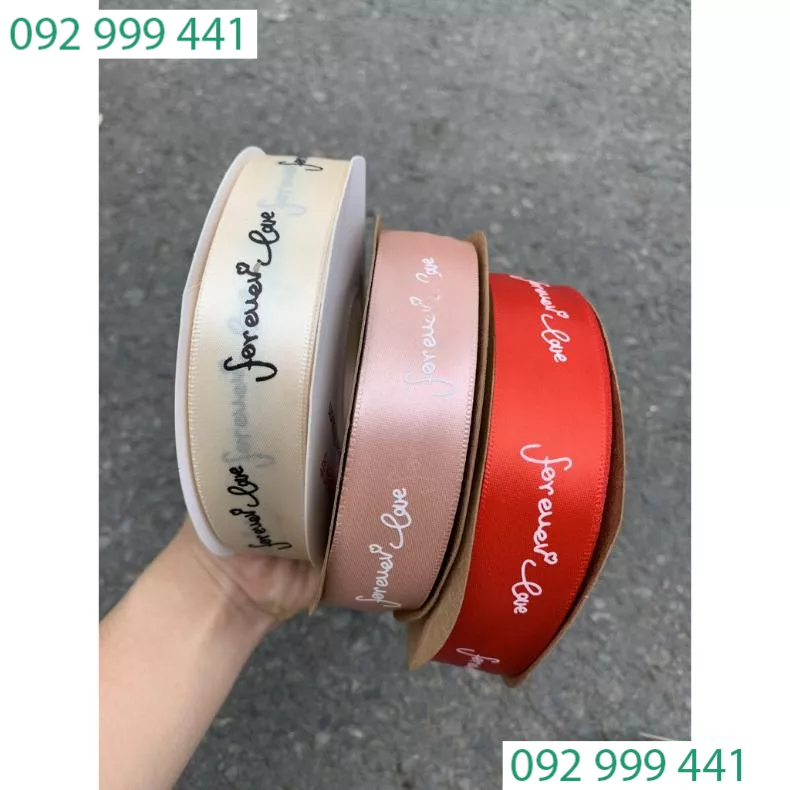 Ruy băng chữ 2.5cm - Ruy băng làm nơ, gói hoa