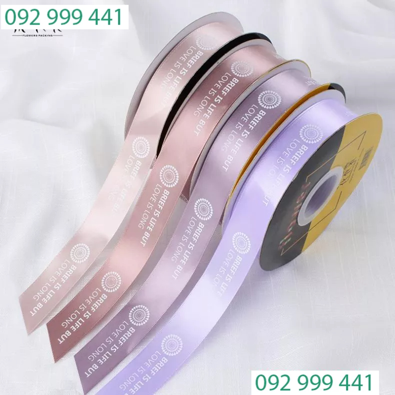 Ruy băng chữ 2.5cm - Ruy băng làm nơ, gói hoa