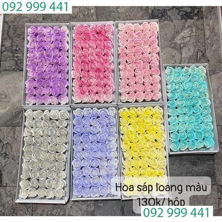 Hoa Sáp Loang Màu- Hộp 50 bông cao cấp