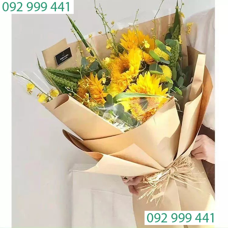 10 tờ Giấy Báo Gói Hoa, Giấy kraft Bọc Quà