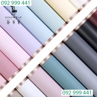 [Sẵn kho] Giấy gói hoa bóng mờ viền vàng đồng xấp 20 tờ