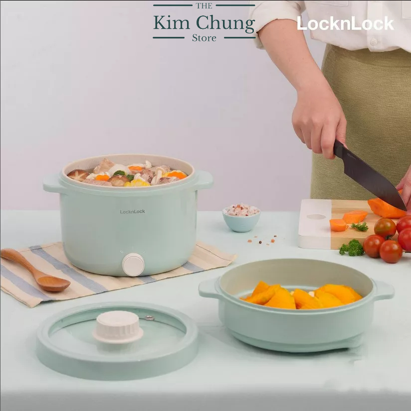 Nồi điện đa năng Locknlock EJP156MIT 2L - Màu Mint  - Hàng chính hãng