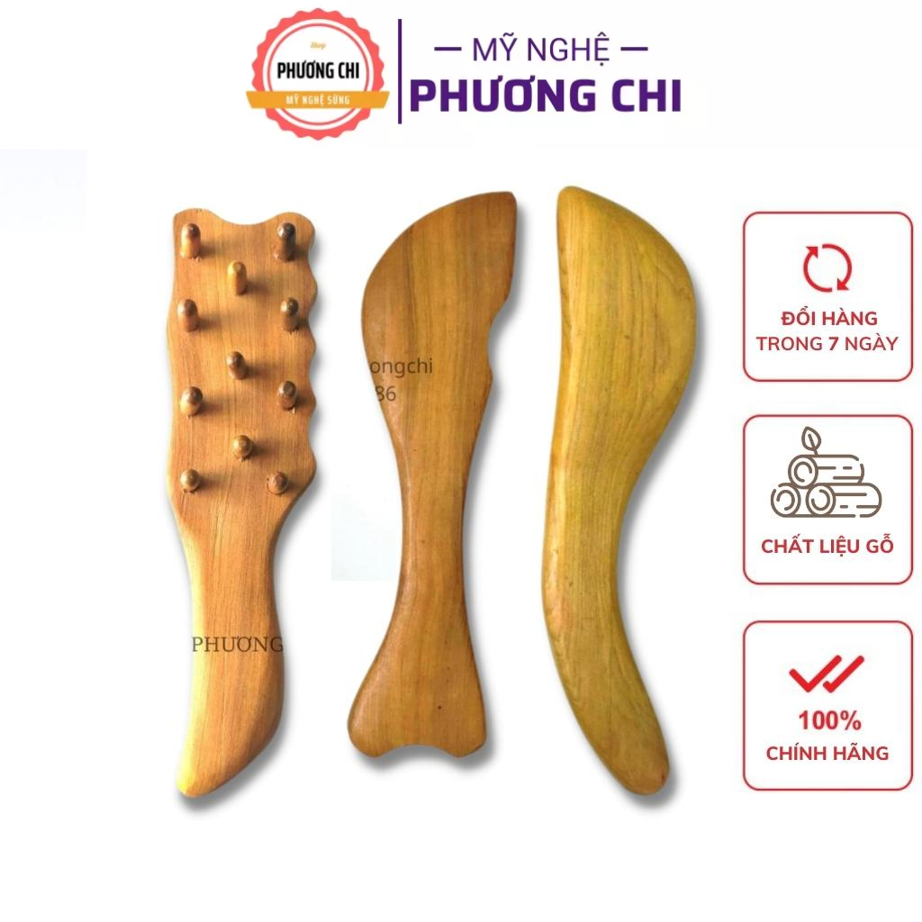 Dụng cụ ấn huyệt cạo gió, Mát xa toàn thân kiểu Thái bằng gỗ thơm | Mỹ nghệ phương chi