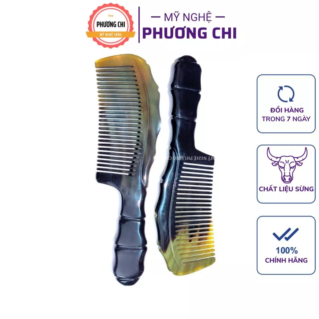 Lược sừng chải tóc gỡ rối tóc chải êm dùng massage đầu, lược chải đầu cực đẹp làng nghề Thụy Ứng | Mỹ nghệ phương chi