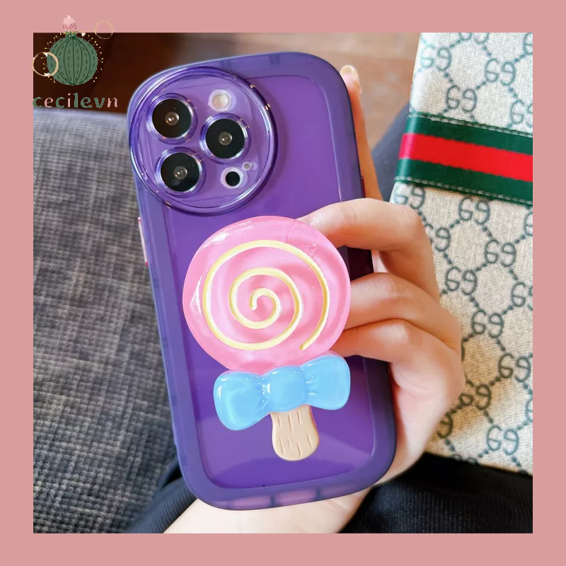 Giá Đỡ Điện Thoại Hình Kẹo Mút Nhiều Màu Phong Cách Hàn Quốc-CE