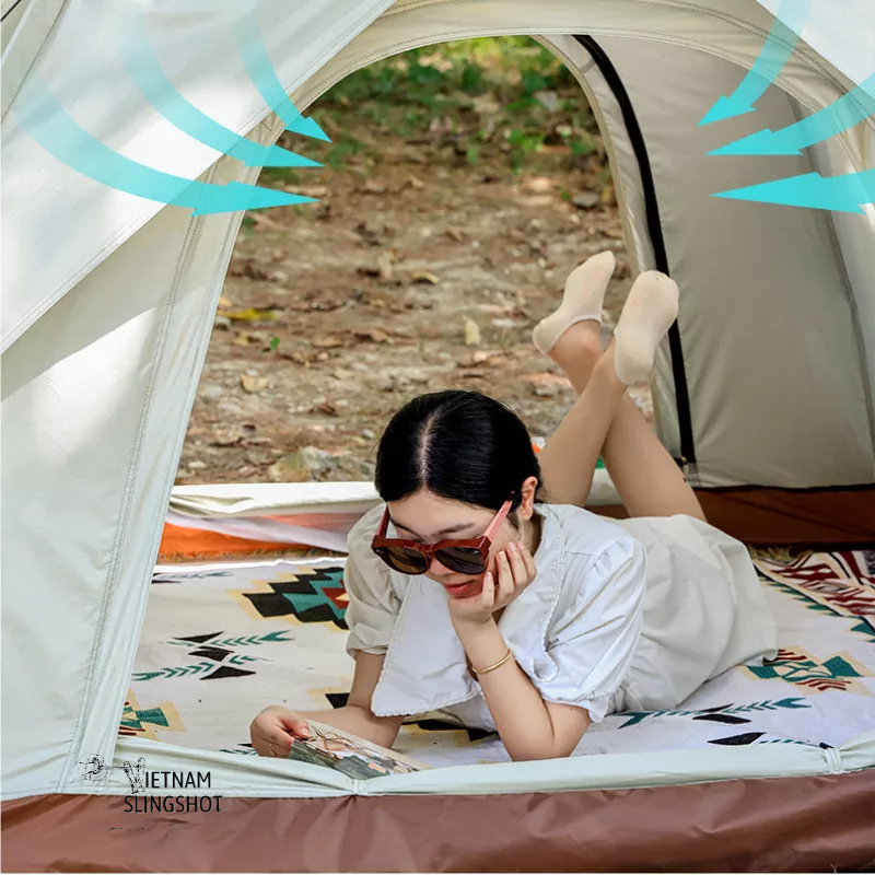 Lều cắm trại du lịch tự bung dành cho 3-5 người, chống thấm nước, chống nắng tốt, thông gió mát mẻ [DCP27]