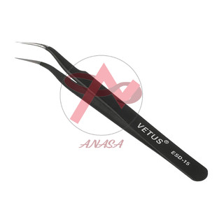 Nhíp Gắp Linh Kiện Chống Tĩnh Điện Vetus Đen - Loại Cong ESD-15