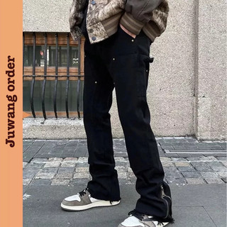 Quần jean zip khoá nam ENK dáng đứng kết hợp loe phong cách retro đường phố