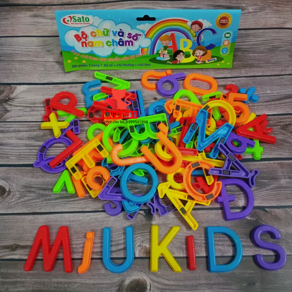 Túi Chữ Số Nam Châm Tổng Hợp 3 Trong 1 Cho Bé Hàng Việt Nam