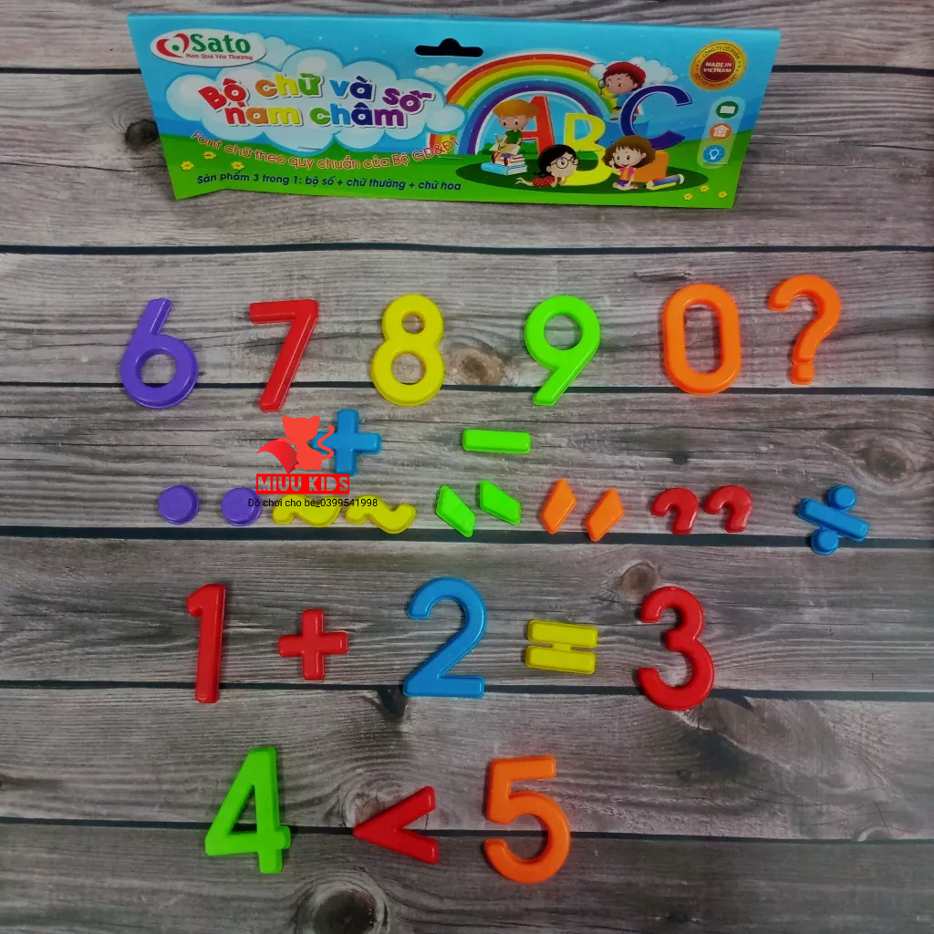 Túi Chữ Số Nam Châm Tổng Hợp 3 Trong 1 Cho Bé Hàng Việt Nam