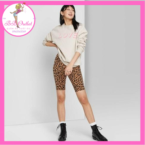 Quần legging ngắn biker xuất dư chất cotton mát