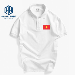 Áo Thun Polo Cá Sấu Vải 4 Chiều Thêu lá Cờ Đỏ Sao Vàng Việt Nam Phù Hợp Cho Cả Nam Và Nữ