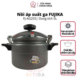 Nồi áp suất ga fujika, nồi hầm đa năng fj-ag225, dung tích 5 lít