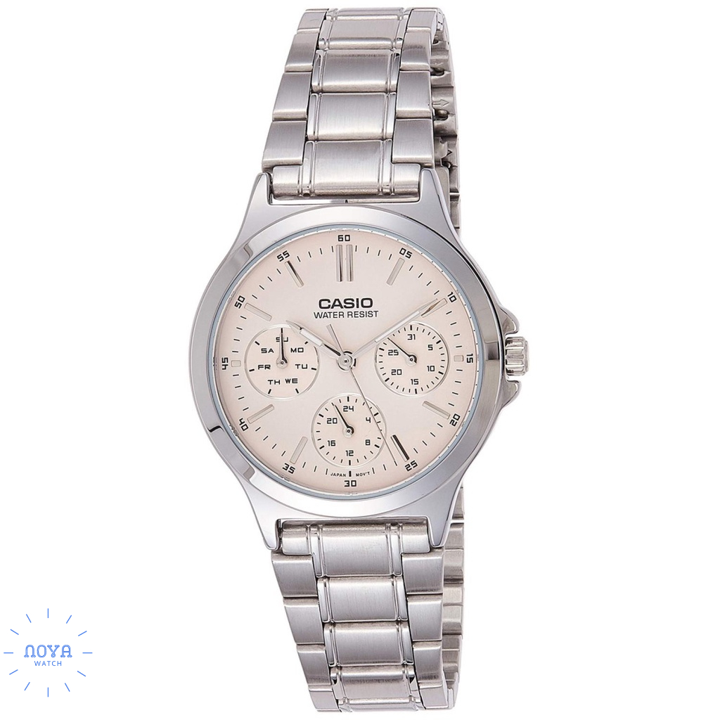 Đồng Hồ Casio Nữ Đồng Hồ Casio Chính Hãng LTPV300D - 4A Mặt Hồng Dây Thép Fullbox.