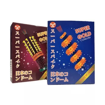 Bao Cao Su SUPER GOLD Gân - Gai - Bi, 1 hộp 2 cái từ NHẬT BẢN. Bcs Gân Gai