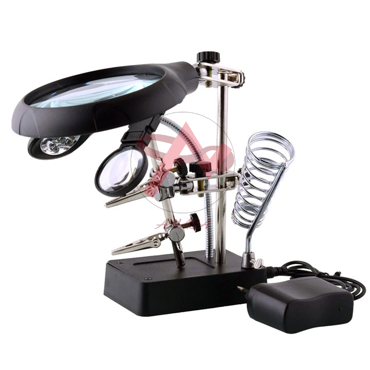 Kính Lúp Đôi Để Bàn Có Đèn Led Chiếu Sáng MG16129-C