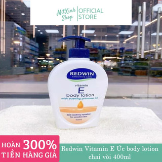 Sữa dưỡng thể body lotion redwin úc 400ml - sữa dưỡng ẩm, sáng da vitamin e redwin úc