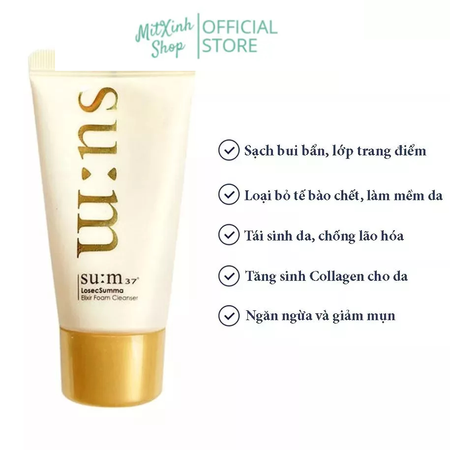 Sữa rửa mặt Sum 37 vàng giúp làm sạch sâu, tái sinh da chống hóa Su:m37 Losec Summa Elixir Foam Cleanser 60ml
