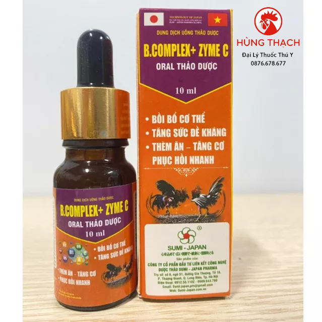 B Complex+Zyme C lọ 10ml men và vitamin nhóm b chăm sóc vật nuôi Vitamin & chất bổ sung dinh dưỡng