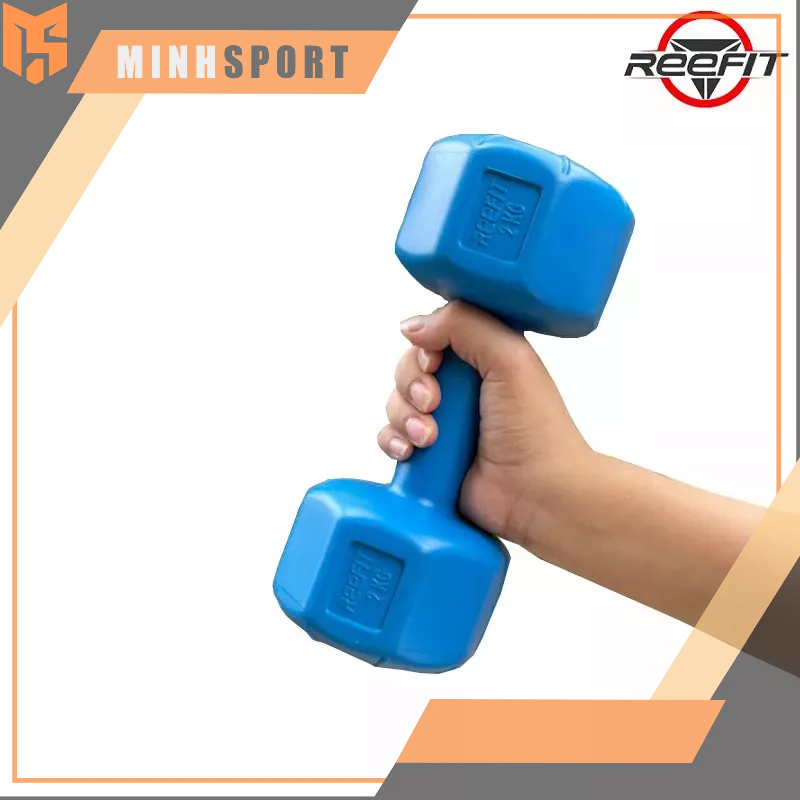 TẠ TAY NHỰA 2KG Đặc Ruột - 8 CẠNH THẾ HỆ MỚI