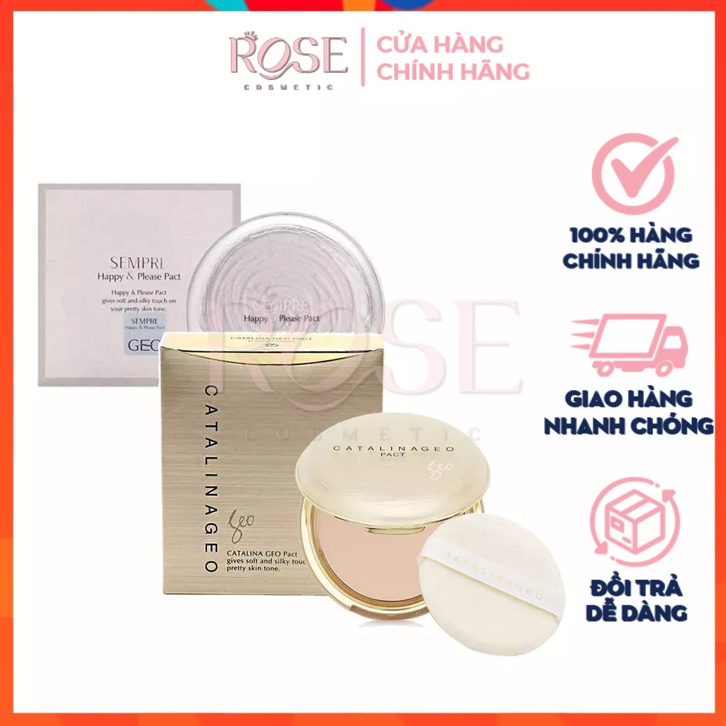 ⚡ Hàn Quốc Siêu Mịn, Kiềm Dầu Tự Nhiên Sempre Happy & Please Pact Trắng Và Vàng 22G