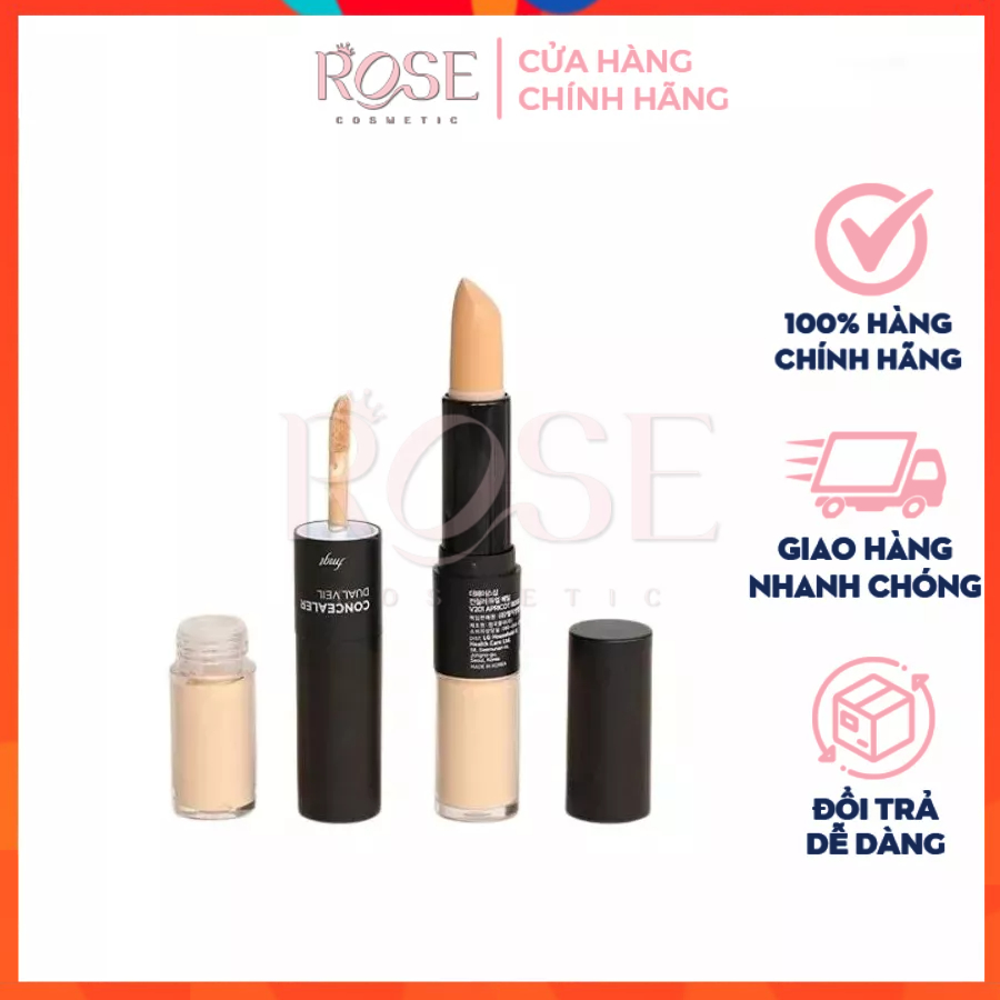 Che Khuyết Điểm 2 Đầu The FaceShop ⚡⚡ Dual Veil Concealer EX CKĐ TFS Hàn Quốc  Kiềm Dầu Che Phủ Tốt 4.3G