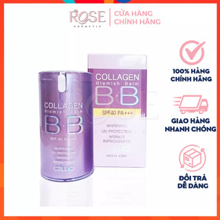 Kem Nền BB Collagen Cellio Tím Hàn Quốc Cream Collagen Blemish Balm BB Spf 40 Pa+++ Tone sáng, chống nhăn, chống lão hóa