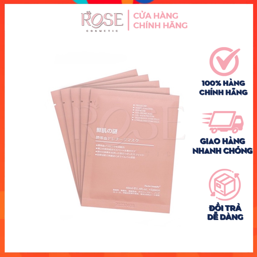 Combo Mặt Nạ Tế Bào Gốc Nhau Thai Cừu Nhật Bản Dưỡng Da , Cấp Ẩm / Bật Tông Beauty Stem Cell Placenta Mask 40ml