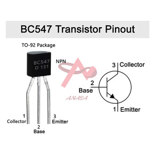 Transistor BC547 TO-92 50V 0.1A NPN