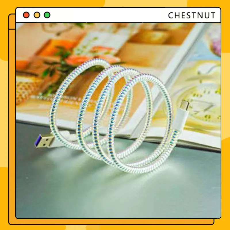 COD❤️1 Dây Xoắn Quấn Bảo Vệ Cáp Tai Nghe Dài 1.4M/55 Inches-CT