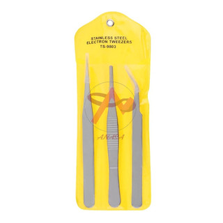 Bộ 3 Kẹp Linh Kiện Điện Tử Đa Năng Loại To Dài 13Cm (Vỏ  Vàng)