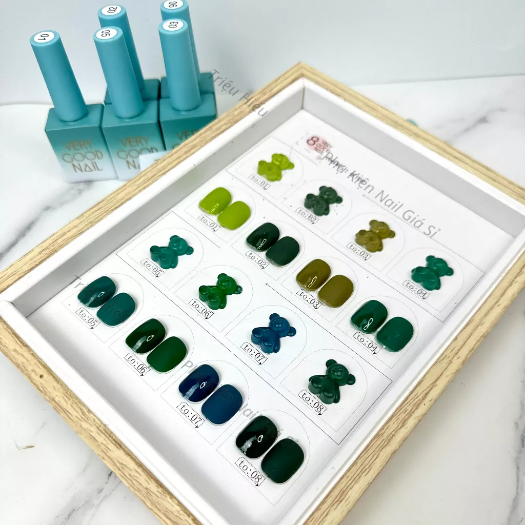 Sét sơn gel xanh 8 màu hót hít 2022