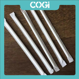 05 Ống hút giấy phi 6 | Phi 8 | Phi 12 cao cấp bọc màng dùng 1 lần COGIGROUP k2
