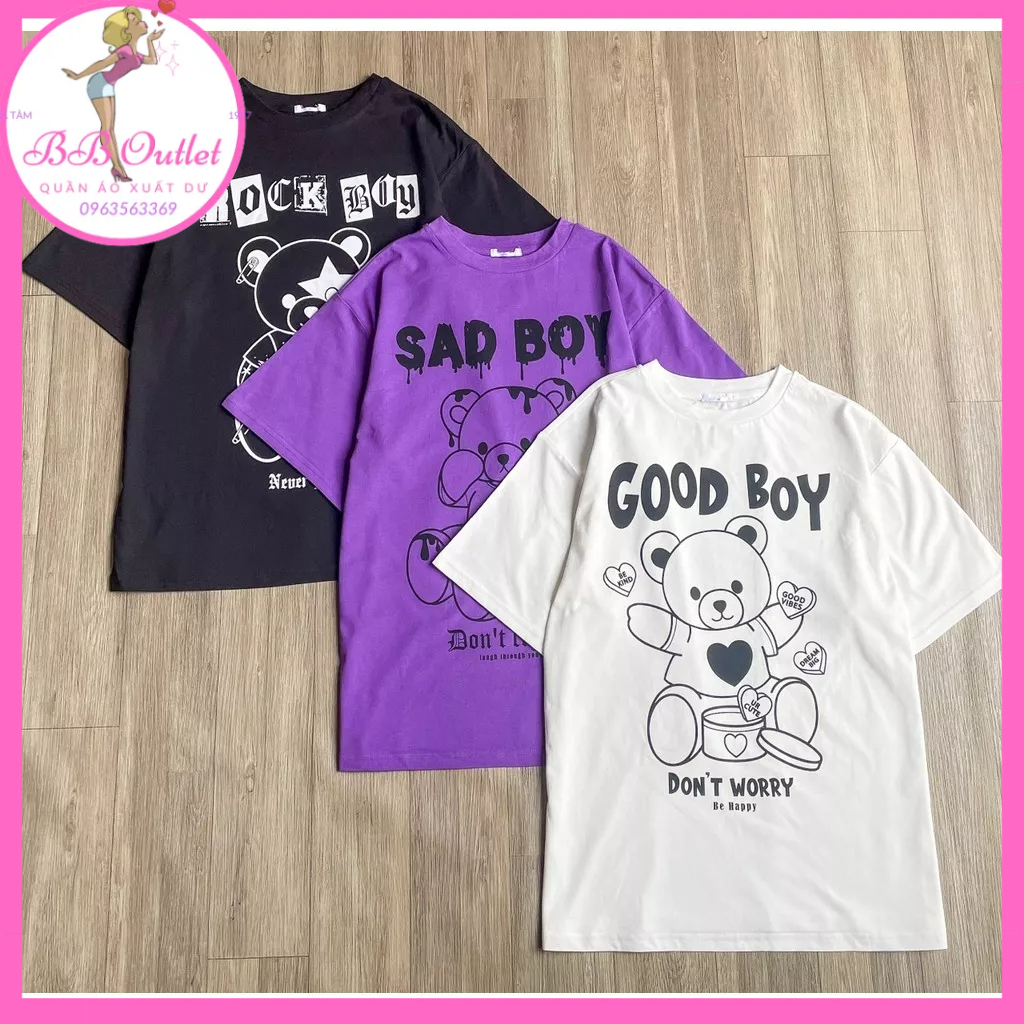 Áo phông gấu xuất khẩu cho nam nữ, áo đội nhóm, đồng phục gia đình