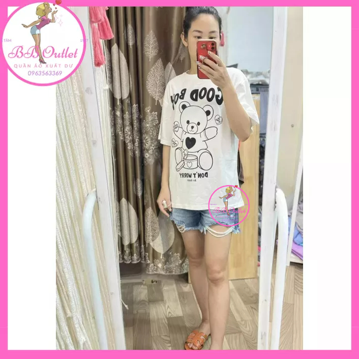 Áo phông gấu xuất khẩu cho nam nữ, áo đội nhóm, đồng phục gia đình