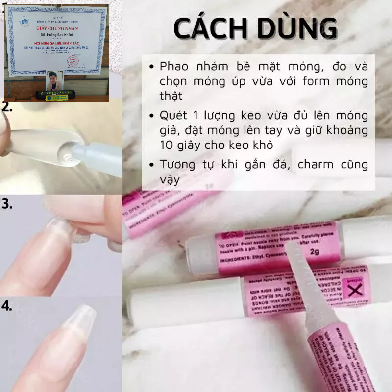 1k = 2 lọ keo dán móng mini nail box JELIVA 2g