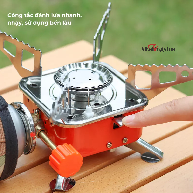 Bếp ga du lịch mini dã ngoại gấp gọn tiện lợi ,có van điều chỉnh ga cao cấp [BTH2]