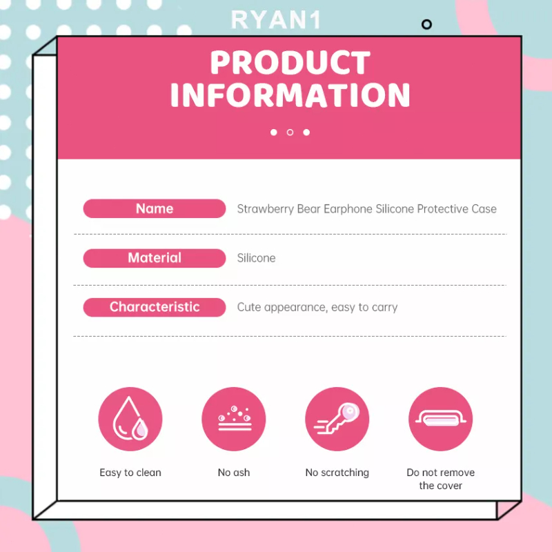 Vỏ Bảo Vệ Hộp Sạc Tai Nghe Bluetooth Airpods 1 2 3 Pro bằng Sillicon Hình Gấu Dâu Lotso Dễ Thương-RN