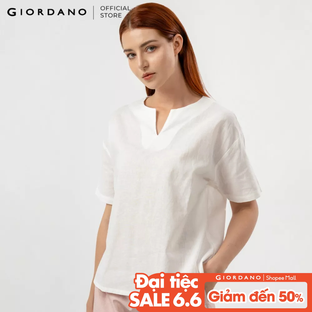 Áo Sơ Mi Linen Ngắn Tay Nữ Giordano 05340214
