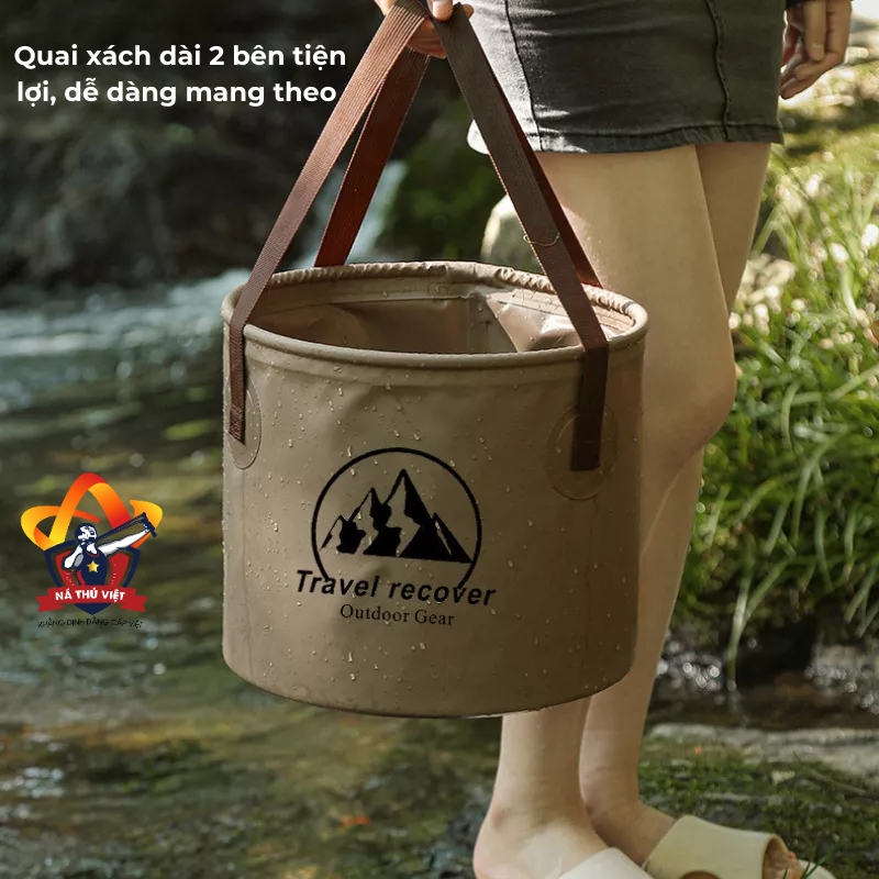 Xô đựng nước dã ngoại gấp gọn du lịch cắm trại rất tiện dụng, dễ dàng mang theo - DCP19