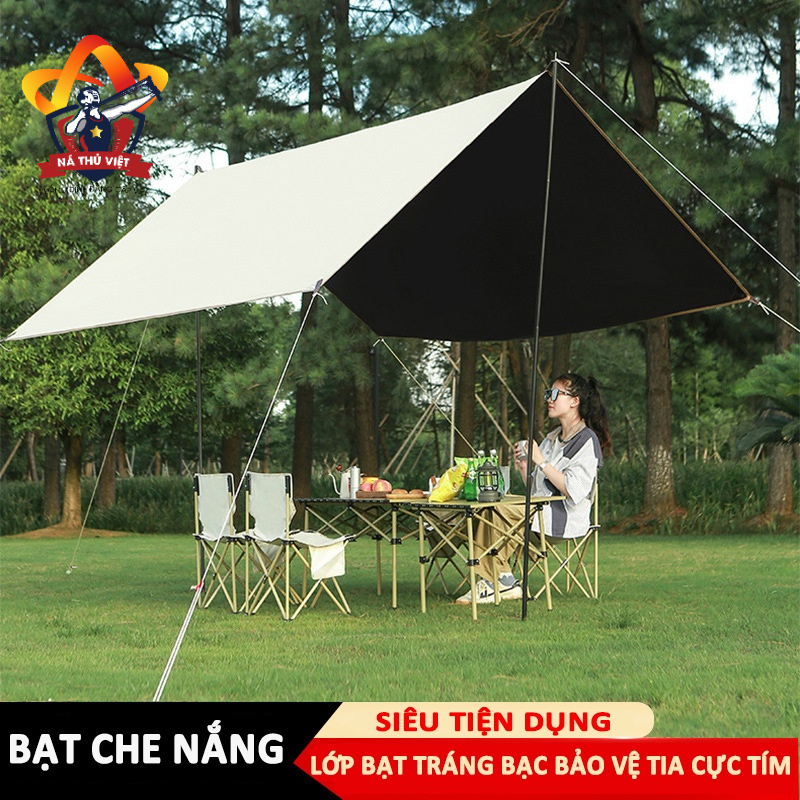 Tấm tăng lều tank bạt che nắng chống mưa, bạt lót cắm trại du lịch dã ngoại dày rộng, màu săc mát mẻ - DCP20