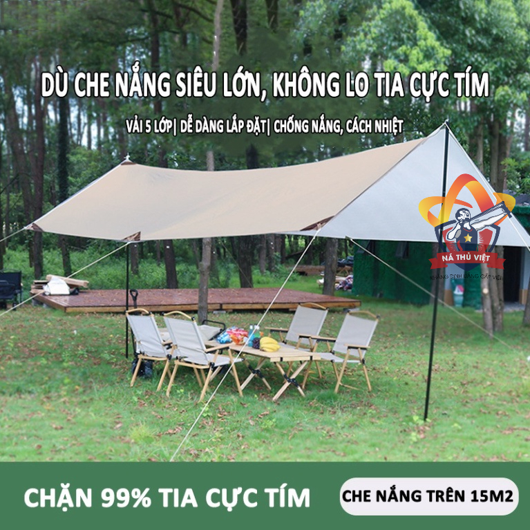 Tấm tăng lều tank bạt che nắng chống mưa, bạt lót cắm trại du lịch dã ngoại dày rộng, màu săc mát mẻ - DCP20
