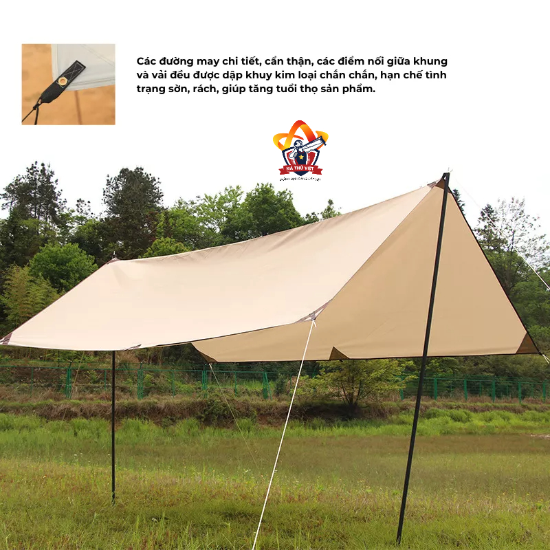 Tấm tăng lều tank bạt che nắng chống mưa, bạt lót cắm trại du lịch dã ngoại dày rộng, màu săc mát mẻ - DCP20