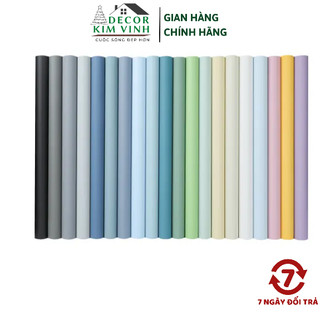 Decal giấy dán tường decor kim vinh mẫu hiện đại một màu cuộn 10m keo sẵn khổ rộng 45cm