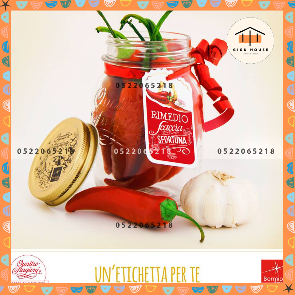 Hũ thủy tinh nắp vặn Quattro 500ml (Bormioli Rocco) MADE IN ITALY