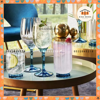 Ly rượu vang Ý thủy tinh bộ 4 ly Florian dung tích 533ml màu trắng- màu xanh