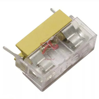 Đế Cầu Chì Có Vỏ Bọc Trong Suốt Thân Màu Vàng Chân Cắm 5x20MM 6x30MM